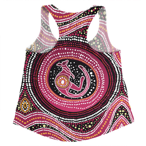 Australia Aboriginal Women Racerback Singlet - Aboriginal Background Featuring Kangaroo Dot Design Women Racerback Singlet Australia Aboriginal Women Racerback Singlet - Aboriginal Background Featuring Kangaroo Dot Design Women Racerback Singlet