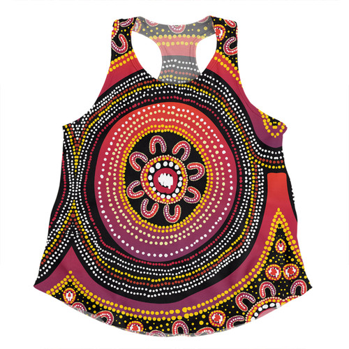 Australia Aboriginal Women Racerback Singlet - Aboriginal Dot Art Design Women Racerback Singlet