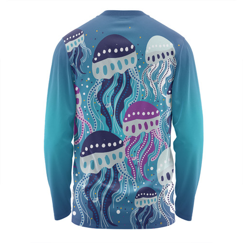 Australia Aboriginal Long Sleeve T-shirt - Aboriginal Art Painting With Jellyfish Long Sleeve T-shirt Australia Aboriginal Long Sleeve T-shirt - Aboriginal Art Painting With Jellyfish Long Sleeve T-shirt