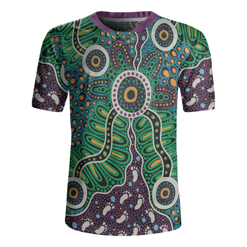Australia Aboriginal Rugby Jersey - A Dot Painting In The Style Of Indigenous Australian Art Rugby Jersey