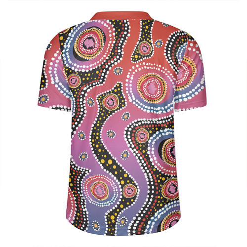 Australia Aboriginal Rugby Jersey - Aboriginal Background Featuring Dot Design Rugby Jersey Australia Aboriginal Rugby Jersey - Aboriginal Background Featuring Dot Design Rugby Jersey