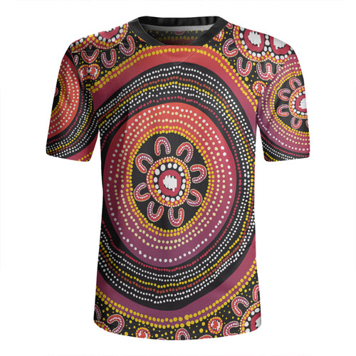 Australia Aboriginal Rugby Jersey - Aboriginal Dot Art Design Rugby Jersey