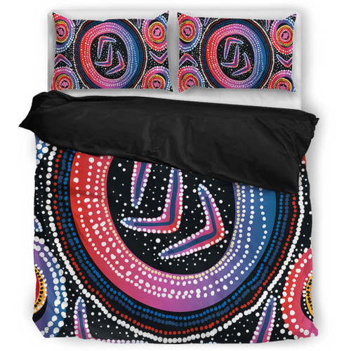 Australia Aboriginal Bedding Set - Aboriginal Boomerang Dot Art Bedding Set Australia Aboriginal Bedding Set - Aboriginal Boomerang Dot Art Bedding Set