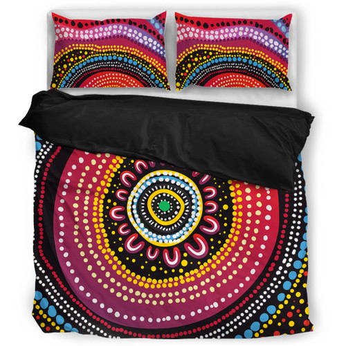 Australia Aboriginal Bedding Set - Aboriginal Showcasing Dot Art Design Bedding Set Australia Aboriginal Bedding Set - Aboriginal Showcasing Dot Art Design Bedding Set