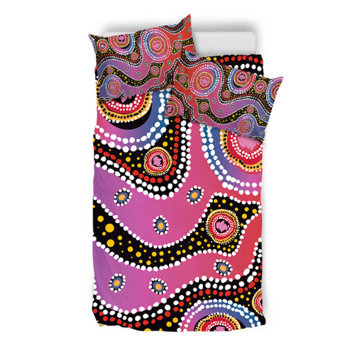 Australia Aboriginal Bedding Set - Aboriginal Background Featuring Dot Design Bedding Set Australia Aboriginal Bedding Set - Aboriginal Background Featuring Dot Design Bedding Set