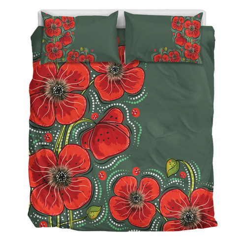 Australia Aboriginal Bedding Set - Aboriginal Style Australian Poppy Flower Background Bedding Set Australia Aboriginal Bedding Set - Aboriginal Style Australian Poppy Flower Background Bedding Set