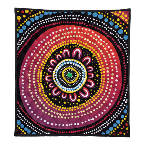 Australia Aboriginal Quilt - Aboriginal Showcasing Dot Art Design Quilt