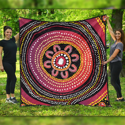 Australia Aboriginal Quilt - Aboriginal Dot Art Design Quilt Australia Aboriginal Quilt - Aboriginal Dot Art Design Quilt