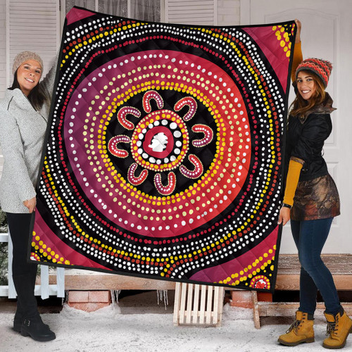 Australia Aboriginal Quilt - Aboriginal Dot Art Design Quilt Australia Aboriginal Quilt - Aboriginal Dot Art Design Quilt