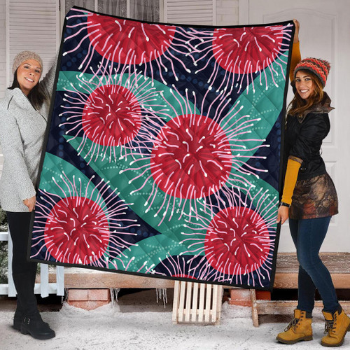 Australia Aboriginal Quilt - Australian Hakea Flower Artwork Quilt Australia Aboriginal Quilt - Australian Hakea Flower Artwork Quilt