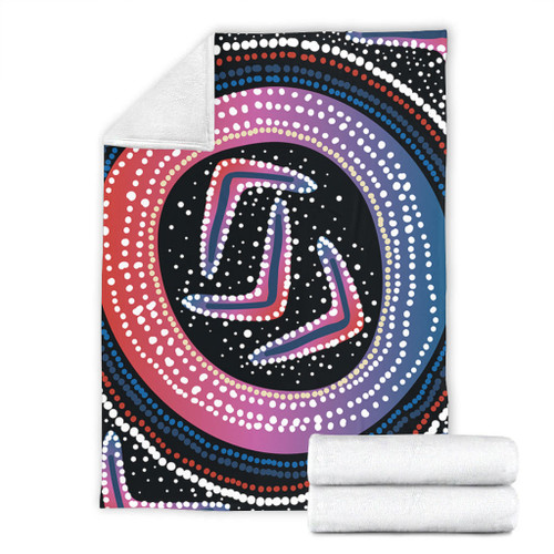 Australia Aboriginal Blanket - Aboriginal Boomerang Dot Art Blanket Australia Aboriginal Blanket - Aboriginal Boomerang Dot Art Blanket