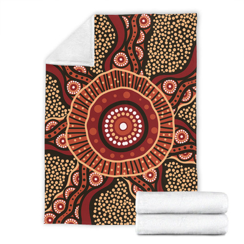 Australia Aboriginal Blanket - Brown Aboriginal Style Dot Painting Blanket