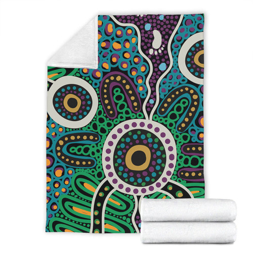 Australia Aboriginal Blanket - A Dot Painting In The Style Of Indigenous Australian Art Blanket