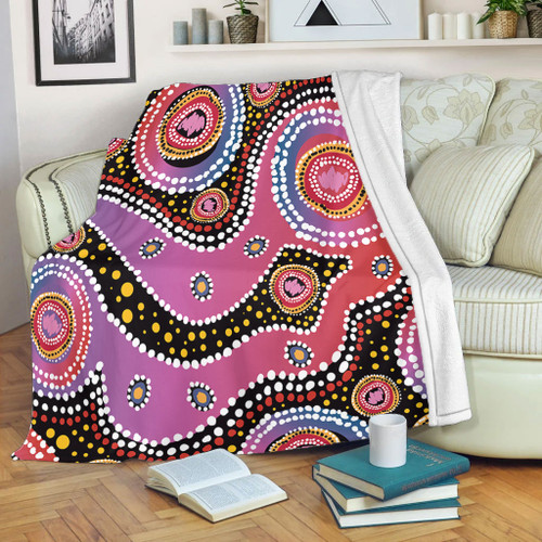 Australia Aboriginal Blanket - Aboriginal Background Featuring Dot Design Blanket Australia Aboriginal Blanket - Aboriginal Background Featuring Dot Design Blanket