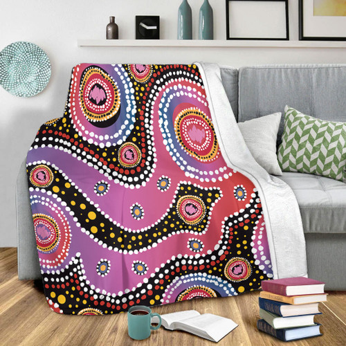 Australia Aboriginal Blanket - Aboriginal Background Featuring Dot Design Blanket Australia Aboriginal Blanket - Aboriginal Background Featuring Dot Design Blanket
