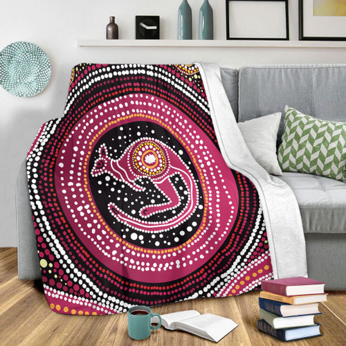 Australia Aboriginal Blanket - Aboriginal Background Featuring Kangaroo Dot Design Blanket Australia Aboriginal Blanket - Aboriginal Background Featuring Kangaroo Dot Design Blanket