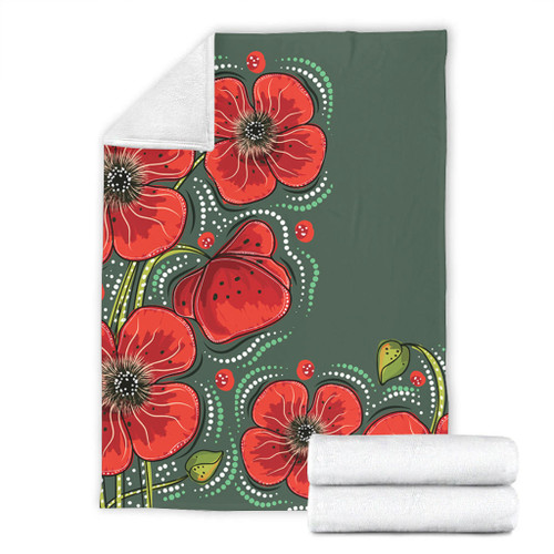 Australia Aboriginal Blanket - Aboriginal Style Australian Poppy Flower Background Blanket Australia Aboriginal Blanket - Aboriginal Style Australian Poppy Flower Background Blanket