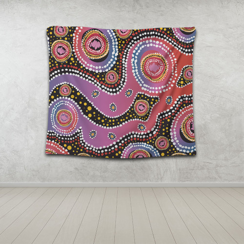 Australia Aboriginal Tapestry - Aboriginal Background Featuring Dot Design Tapestry Australia Aboriginal Tapestry - Aboriginal Background Featuring Dot Design Tapestry