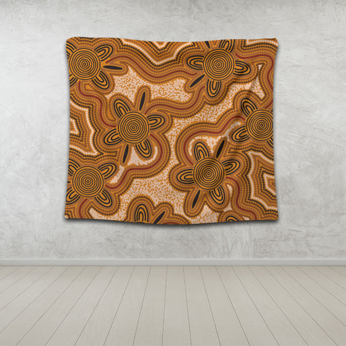 Australia Aboriginal Tapestry - Aboriginal Art Background Connection Concept Tapestry Australia Aboriginal Tapestry - Aboriginal Art Background Connection Concept Tapestry