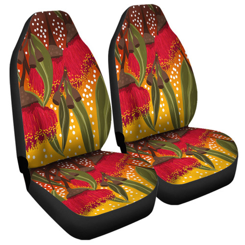 Australia Aboriginal Car Seat Cover - Red Eucalyptus Aboriginal Dot Art Car Seat Cover Australia Aboriginal Car Seat Cover - Red Eucalyptus Aboriginal Dot Art Car Seat Cover
