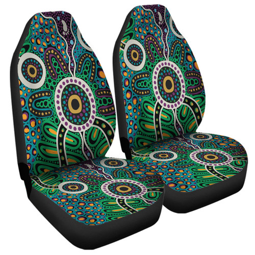 Australia Aboriginal Car Seat Cover - A Dot Painting In The Style Of Indigenous Australian Art Car Seat Cover Australia Aboriginal Car Seat Cover - A Dot Painting In The Style Of Indigenous Australian Art Car Seat Cover