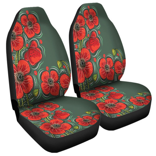 Australia Aboriginal Car Seat Cover - Aboriginal Style Australian Poppy Flower Background Car Seat Cover Australia Aboriginal Car Seat Cover - Aboriginal Style Australian Poppy Flower Background Car Seat Cover