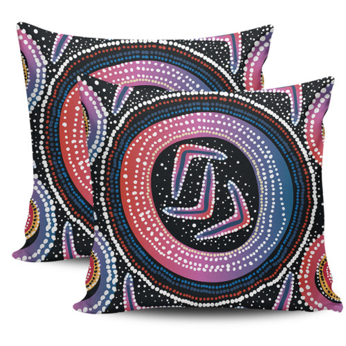 Australia Aboriginal Pillow Cases - Aboriginal Boomerang Dot Art Pillow Cases