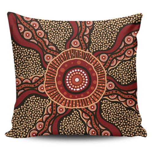 Australia Aboriginal Pillow Cases - Brown Aboriginal Style Dot Painting Pillow Cases Australia Aboriginal Pillow Cases - Brown Aboriginal Style Dot Painting Pillow Cases