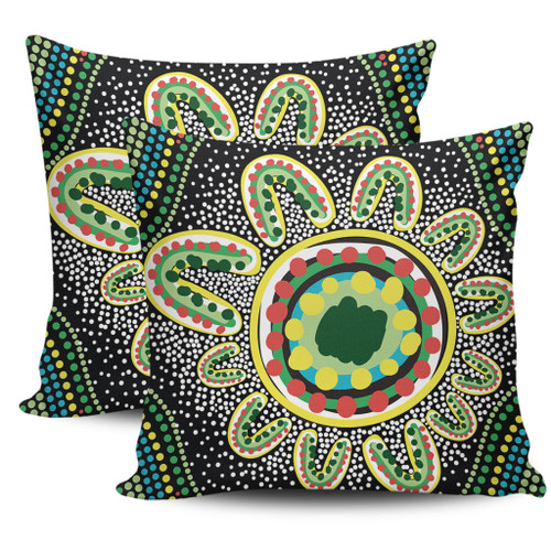 Australia Aboriginal Pillow Cases - Aboriginal Art Painting Decorated With The Colorful Dots Pillow Cases