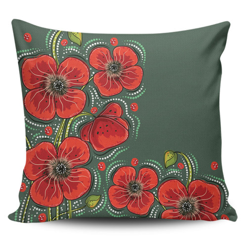 Australia Aboriginal Pillow Cases - Aboriginal Style Australian Poppy Flower Background Pillow Cases Australia Aboriginal Pillow Cases - Aboriginal Style Australian Poppy Flower Background Pillow Cases