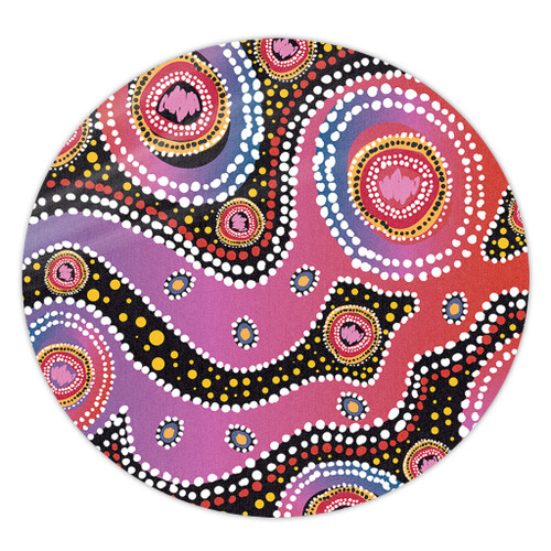 Australia Aboriginal Round Rug - Aboriginal Background Featuring Dot Design Round Rug Australia Aboriginal Round Rug - Aboriginal Background Featuring Dot Design Round Rug
