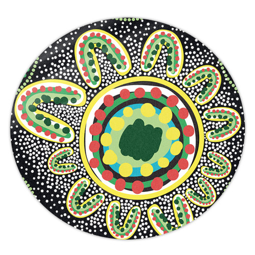 Australia Aboriginal Round Rug - Aboriginal Art Painting Decorated With The Colorful Dots Round Rug Australia Aboriginal Round Rug - Aboriginal Art Painting Decorated With The Colorful Dots Round Rug