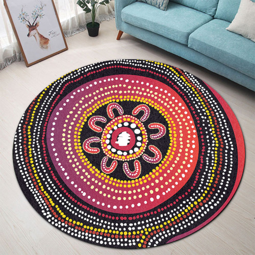 Australia Aboriginal Round Rug - Aboriginal Dot Art Design Round Rug Australia Aboriginal Round Rug - Aboriginal Dot Art Design Round Rug