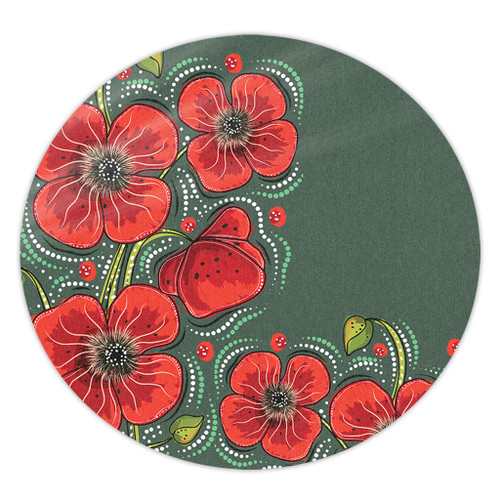 Australia Aboriginal Round Rug - Aboriginal Style Australian Poppy Flower Background Round Rug Australia Aboriginal Round Rug - Aboriginal Style Australian Poppy Flower Background Round Rug