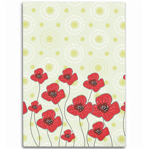 Australia Aboriginal Area Rug - Poppy Flowers Background In Aboriginal Dot Art Style Area Rug Australia Aboriginal Area Rug - Poppy Flowers Background In Aboriginal Dot Art Style Area Rug