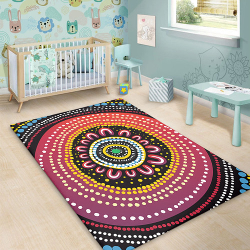 Australia Aboriginal Area Rug - Aboriginal Showcasing Dot Art Design Area Rug Australia Aboriginal Area Rug - Aboriginal Showcasing Dot Art Design Area Rug