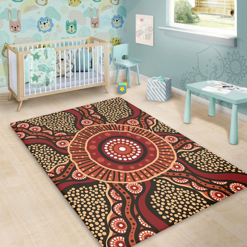 Australia Aboriginal Area Rug - Brown Aboriginal Style Dot Painting Area Rug Australia Aboriginal Area Rug - Brown Aboriginal Style Dot Painting Area Rug