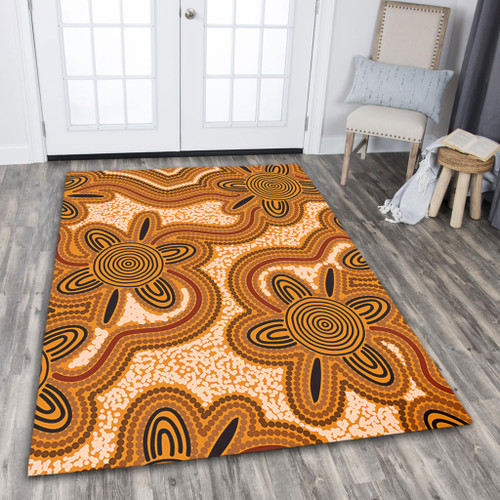 Australia Aboriginal Area Rug - Aboriginal Art Background Connection Concept Area Rug Australia Aboriginal Area Rug - Aboriginal Art Background Connection Concept Area Rug