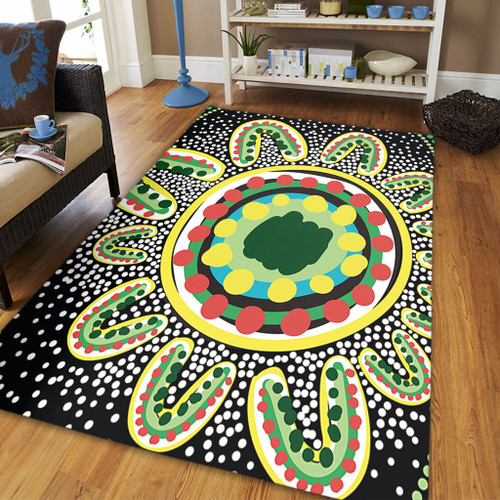 Australia Aboriginal Area Rug - Aboriginal Art Painting Decorated With The Colorful Dots Area Rug Australia Aboriginal Area Rug - Aboriginal Art Painting Decorated With The Colorful Dots Area Rug