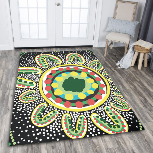 Australia Aboriginal Area Rug - Aboriginal Art Painting Decorated With The Colorful Dots Area Rug Australia Aboriginal Area Rug - Aboriginal Art Painting Decorated With The Colorful Dots Area Rug