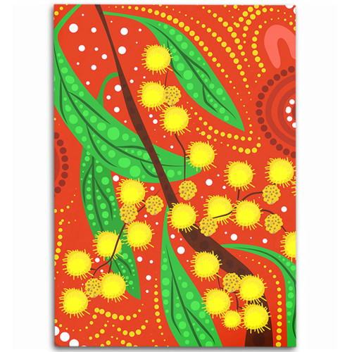 Australia Aboriginal Area Rug - Aboriginal Dot Art Of Australian Yellow Wattle Painting Area Rug Australia Aboriginal Area Rug - Aboriginal Dot Art Of Australian Yellow Wattle Painting Area Rug