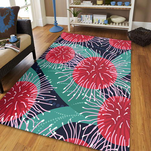 Australia Aboriginal Area Rug - Australian Hakea Flower Artwork Area Rug Australia Aboriginal Area Rug - Australian Hakea Flower Artwork Area Rug