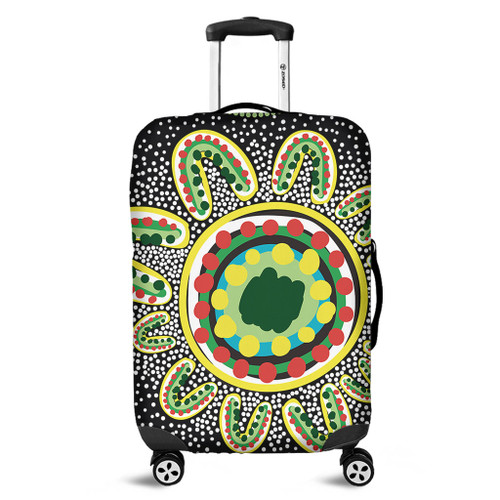 Australia Aboriginal Luggage Cover - Aboriginal Art Painting Decorated With The Colorful Dots Luggage Cover Australia Aboriginal Luggage Cover - Aboriginal Art Painting Decorated With The Colorful Dots Luggage Cover