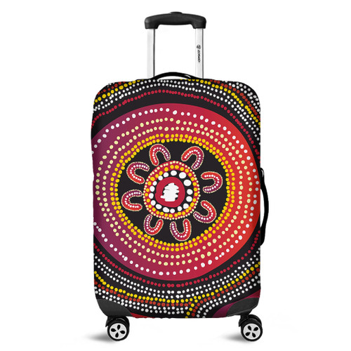 Australia Aboriginal Luggage Cover - Aboriginal Dot Art Design Luggage Cover Australia Aboriginal Luggage Cover - Aboriginal Dot Art Design Luggage Cover