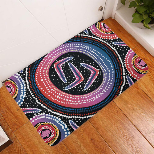 Australia Aboriginal Doormat - Aboriginal Boomerang Dot Art Doormat Australia Aboriginal Doormat - Aboriginal Boomerang Dot Art Doormat