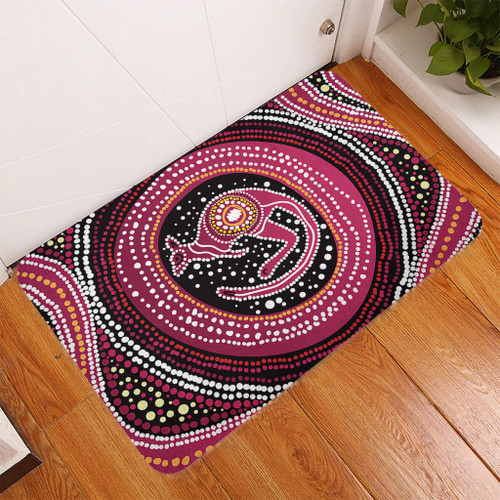 Australia Aboriginal Doormat - Aboriginal Background Featuring Kangaroo Dot Design Doormat Australia Aboriginal Doormat - Aboriginal Background Featuring Kangaroo Dot Design Doormat
