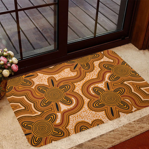 Australia Aboriginal Doormat - Aboriginal Art Background Connection Concept Doormat