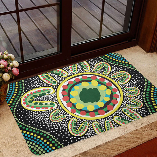Australia Aboriginal Doormat - Aboriginal Art Painting Decorated With The Colorful Dots Doormat