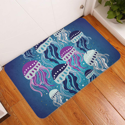 Australia Aboriginal Doormat - Aboriginal Art Painting With Jellyfish Doormat Australia Aboriginal Doormat - Aboriginal Art Painting With Jellyfish Doormat