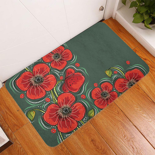 Australia Aboriginal Doormat - Aboriginal Style Australian Poppy Flower Background Doormat Australia Aboriginal Doormat - Aboriginal Style Australian Poppy Flower Background Doormat